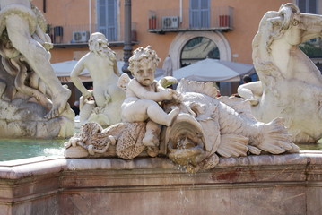 Neptune Fountain in Rome, Italy
