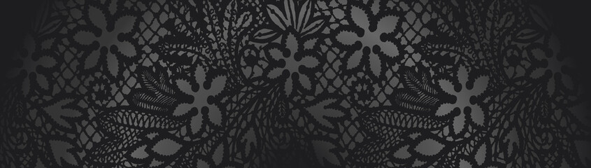 Black background with lace pattern