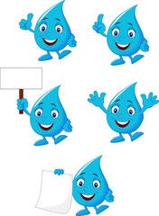 Cartoon blue water collection set