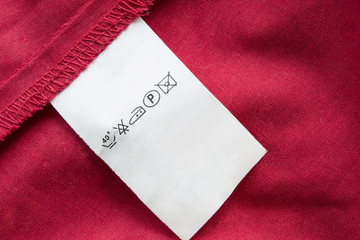 Washing instructions label