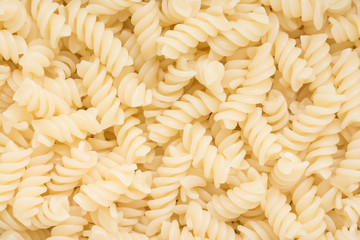 Cooked Italian Spiral Shaped Pasta Close Up