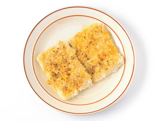 Frozen Minced fish on plate