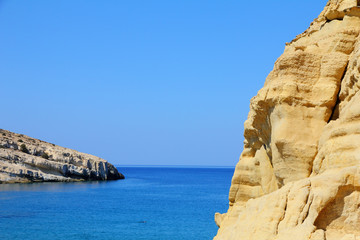 Fototapeta na wymiar Matala beach , Crete.