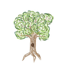 Abstract illustration of stylized green tree
