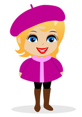 amusing merry girl on a white background