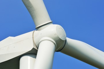 Naklejka na ściany i meble Wind farm propellor in close up view