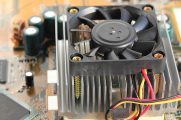 Fototapeta na wymiar Karta PC wentylator CPU