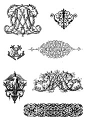 vecteur de vieilles arabesques vintage