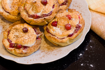 homemade cakes with cranberries