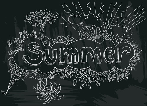 poster with summer