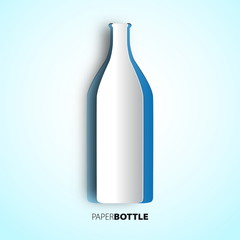 Wine bottle from paper - vector illustration