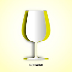 Wine cup from paper - vector illustration