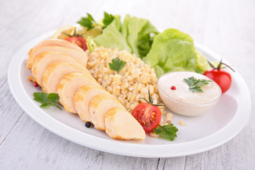 chicken breast and vegetables