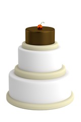 realistic 3d render of cake