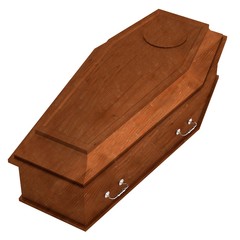 realistic 3d render of coffin