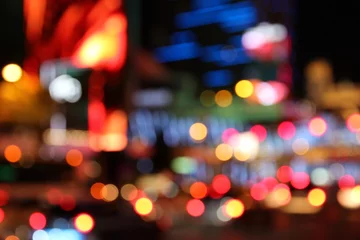 Selbstklebende Fototapete Las Vegas Las Vegas Nacht - defokussierte Lichter der Stadt