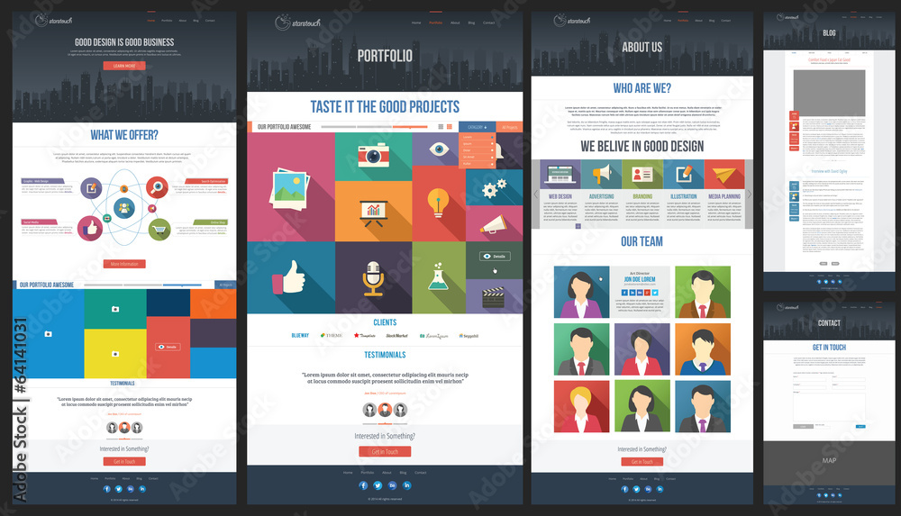 Sticker flat website template