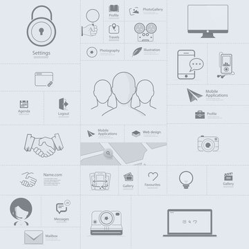 Flat  infographics elements and icons for templates