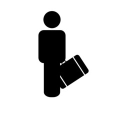 man with travel bag icon vector silhouette