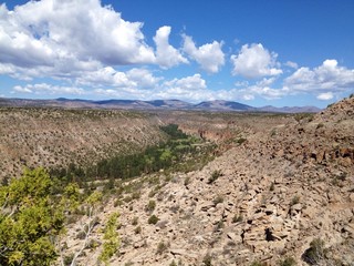 View into the canyon of Bandelier