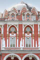 A large dome of the Petroff Palace close up.