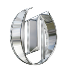 Metallic patterned letter of german gothic alphabet font. Letter