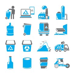 garbage icons, blue icons