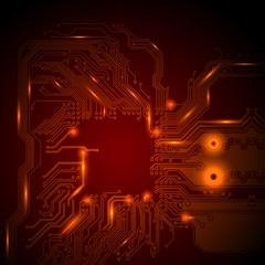 Red technological vector background