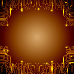 Frame with a circuit board texture