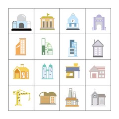 building icons set, map elements