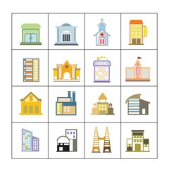 building icons set, map elements