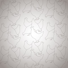 Chickens seamless vector pattern