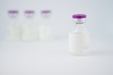 Purple cap of medicine vial