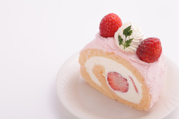 strawberry swiss roll