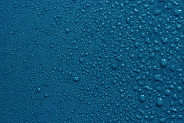 Blue water drops background
