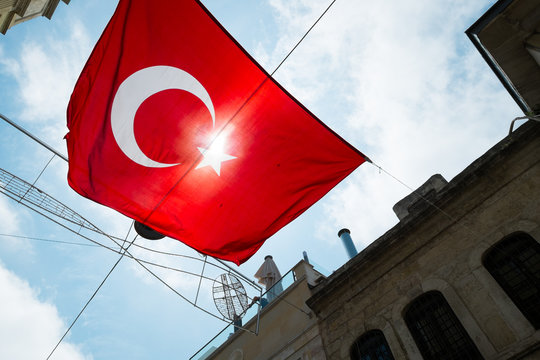 Turkish Flag in Galip Dede Caddesi