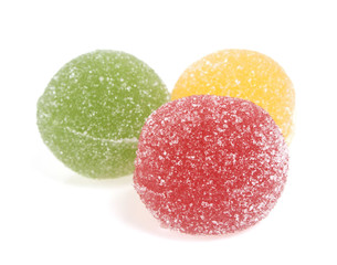 Jujube colored balls, isolated on a white background
