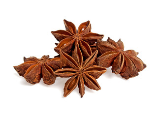 Star anise, isolated on a white background