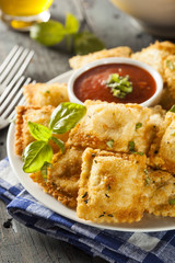 Homemade Fried Ravioli with Marinara Sauce