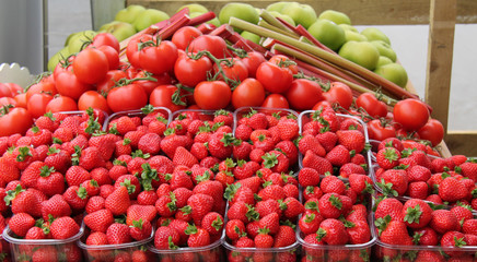 A Display of Freshly Grown Fruit and Vegetables.