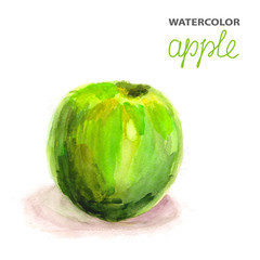 Background with watercolor apple