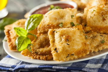 Homemade Fried Ravioli with Marinara Sauce