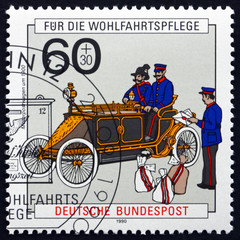 Postage stamp Germany 1990 Postal Vehicle