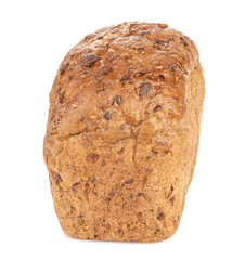 whole grain bread isolated on white background