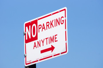 Traffic Sign no parking anytime