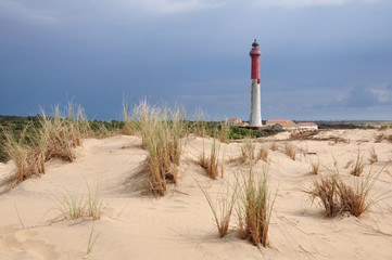 Phare de la Coubre derrière les dunes