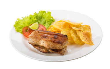 Grilled pork with potato