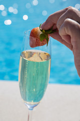 Champagne and strawberry