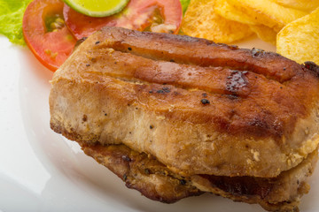 Grilled pork with potato