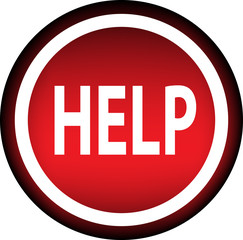 Круглый векторный знак с надписью HELP